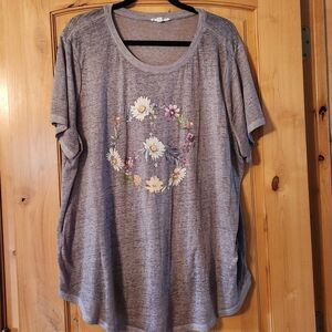 Floral T shirt Peace sign Maurices